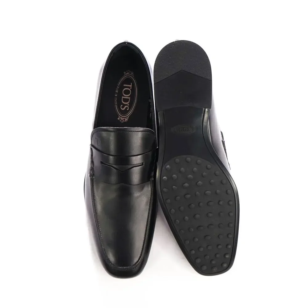 $925 TOD'S - Black Leather Penny Loafers - US 10 (9UK)
